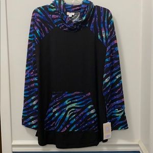 LuLaRoe Rainbow Galaxy Tie Dye Amber Hoodie 2XL